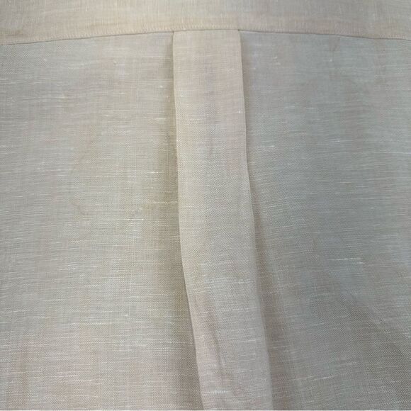 Brooks Brothers Linen Shirt Mens XL Orange Woven Short Sleeve Button Up Beach - Picture 11 of 16